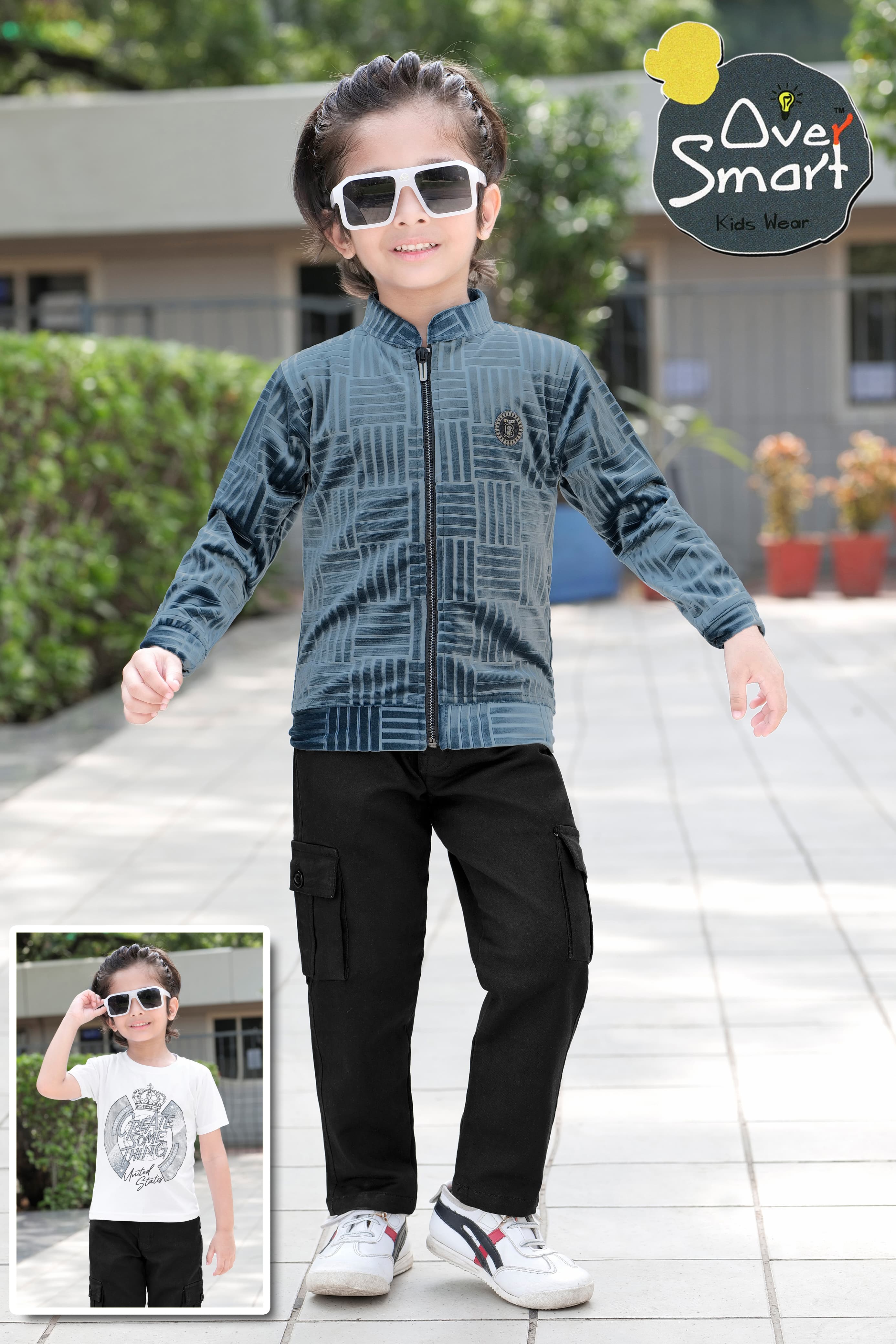 Boys imported fabric 3 Piece Velvet Jacket Set